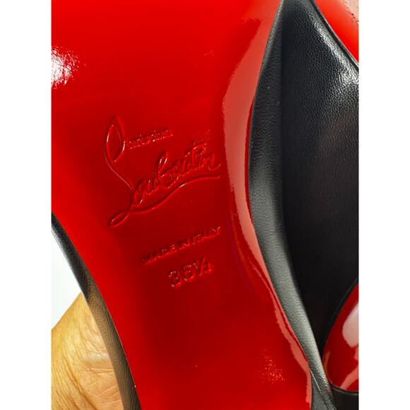 Christian Louboutin Toot Couverte 100 Black Elasticized Leather Booties EU 36.5 - Picture 4 of 11